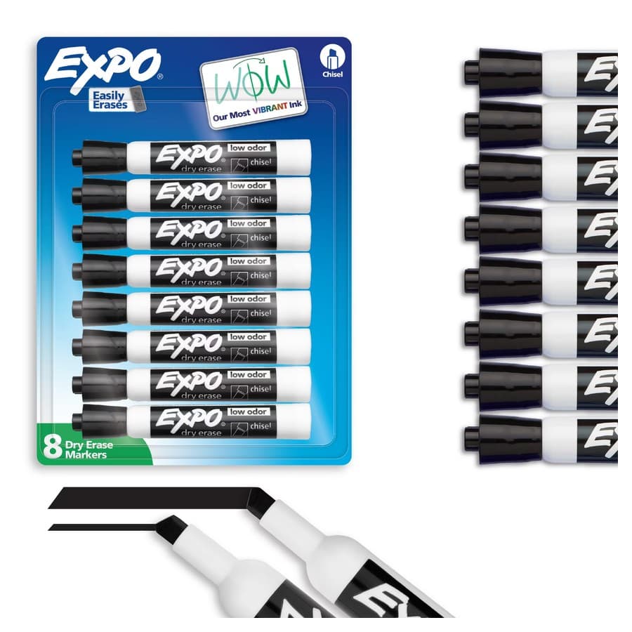 Expo 8pk Dry Erase Markers Chisel Tip Black: Bold Point, Art & Office Supplies, Ages 6+, No Choking Hazard Target sale
