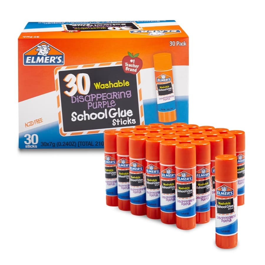 Elmer's 30ct Disappearing Washable Glue Sticks Purple: Art & Stationery, Dries Clear, 0.04 Net Weight, 30 Pack Target sale