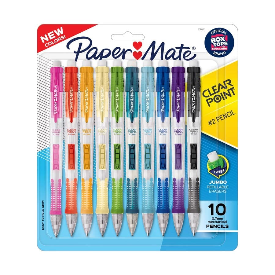 Paper Mate Clear Point #2 Mechanical Pencils 0.7mm Multicolored Target sale