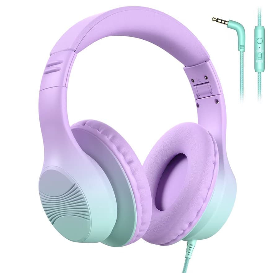Mpow Kids Headphones with Microphone, Foldable 85/94dB Safe Volume Stereo Adjustable over Ear Headphones for Kids, Girls, Boys, Children, Share Function Wired Kids Headphones for School Tablet Walmart sale