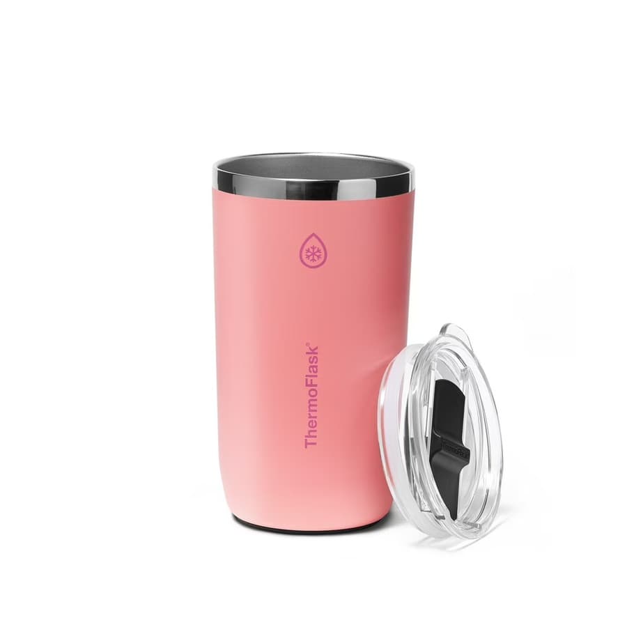 ThermoFlask 12 oz Slim Size 2-In-1 Insulated Can Cooler and Cup, Durable Stainless Steel, Non-Slip Base, Dishwasher Safe, Beverage Container, Shocking Pink Walmart sale